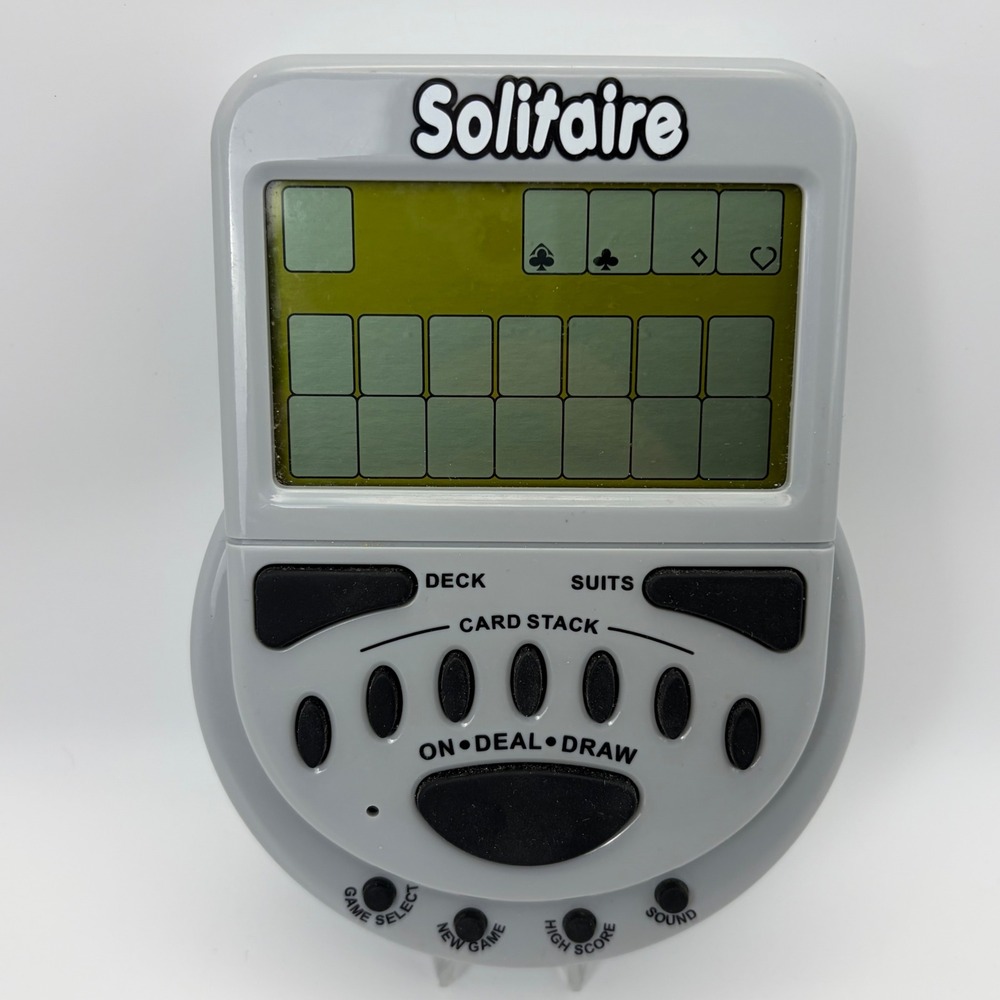 Mega Screen Handheld Electronic Solitaire Game Retro Pocket‎ Travel Tested Works